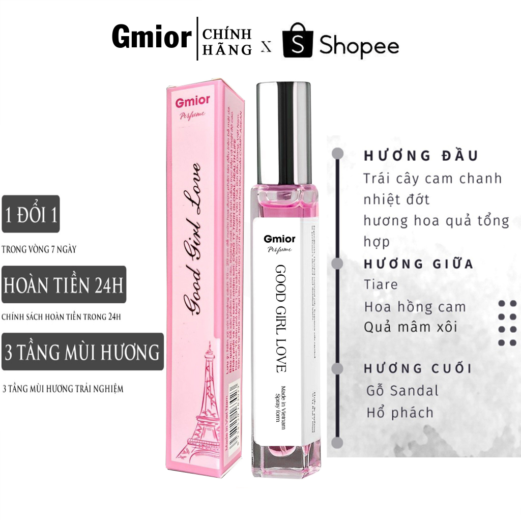 Nước Hoa Nữ Good Girl LoVe Ngọt Ngào Nhẹ Nhàng Cuốn Hút Lưu Hương 8-12 Tiếng