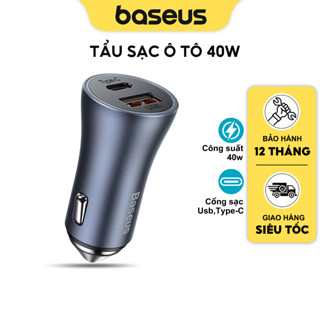 Tẩu sạc xe hơi Baseus Golden Contactor Pro 2 cổng ( USB A+ Type- C ) sạc nhanh 3A/40W cho các dòng điện thoại