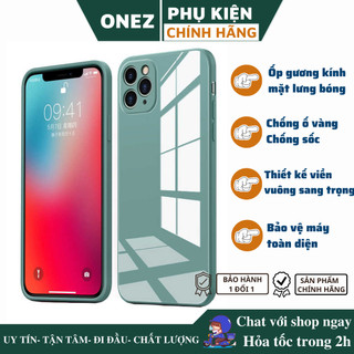 Ốp lưng mặt gương kính cho iphone viền vuông độ IP12 cho các dòng iphone từ 6/6s đến 12promax