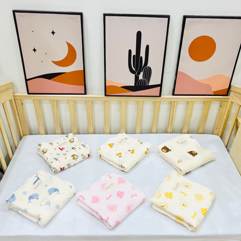 Chăn/Khăn tắm 4 lớp xô muslin cao cấp nhà iuem