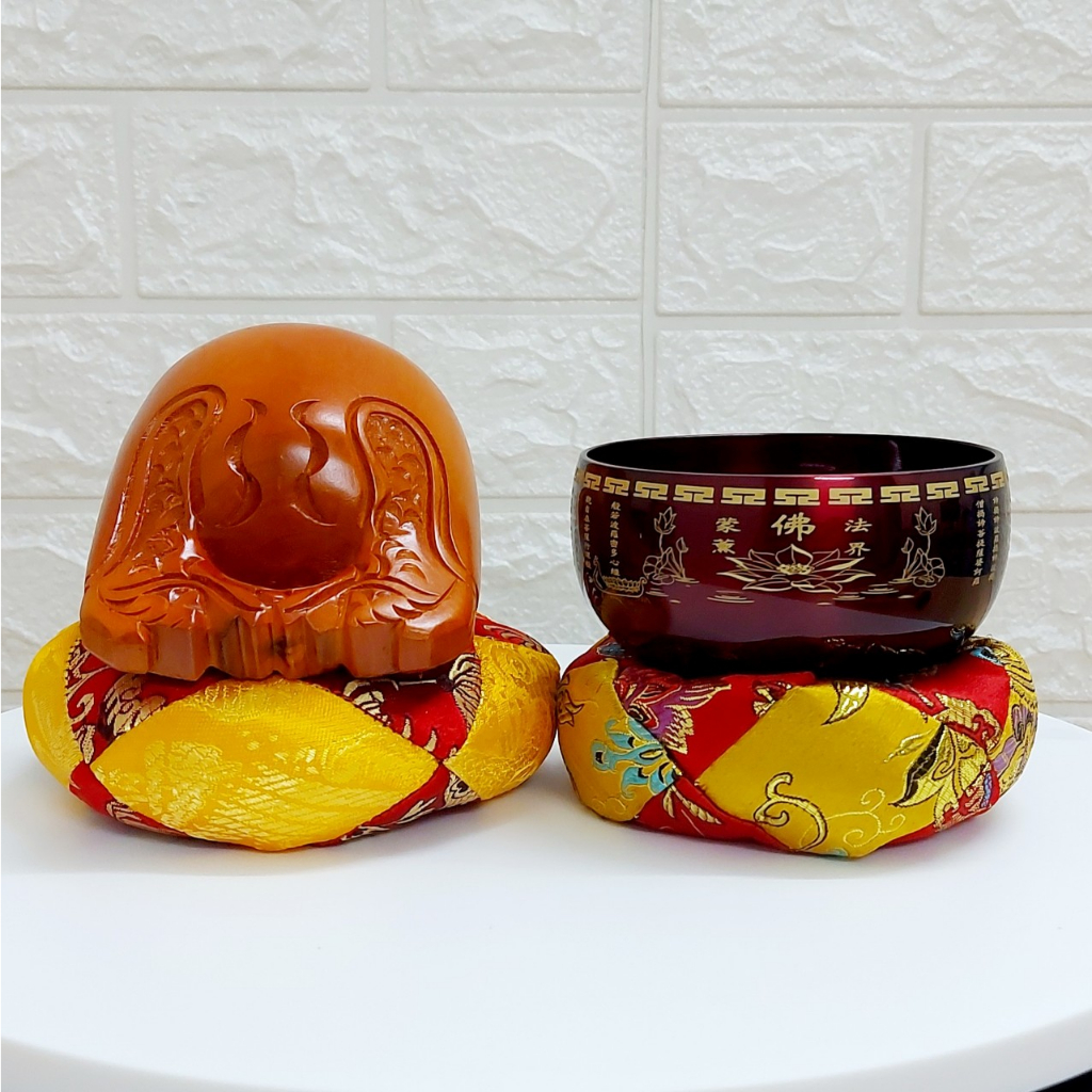 Bộ chuông mõ cao cấp nepal 4in, tụng kinh tại nhà.