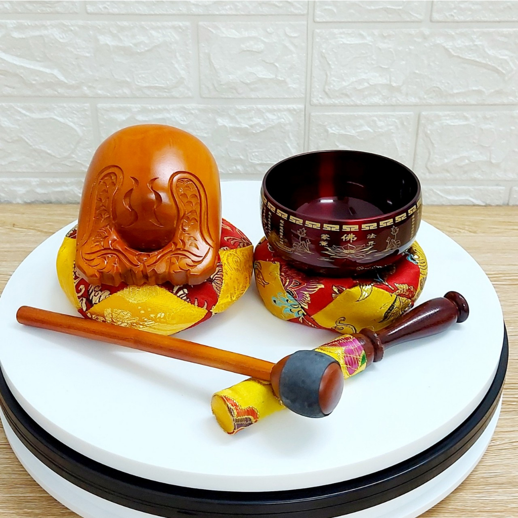 Bộ chuông mõ cao cấp nepal 4in, tụng kinh tại nhà.