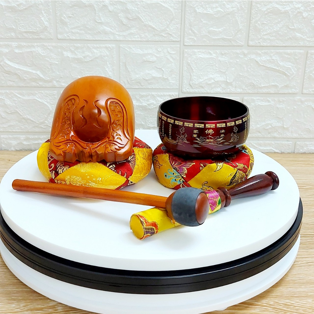 Bộ chuông mõ cao cấp nepal 4in, tụng kinh tại nhà.