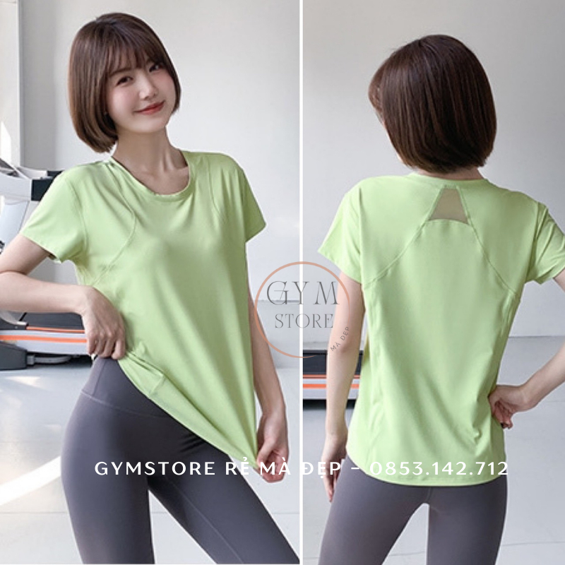 Áo Thun Thể Thao Gym Yoga Nữ Cổ Tròn Thun Mềm Mịn Co Giãn Tốt Thoáng Mát 400
