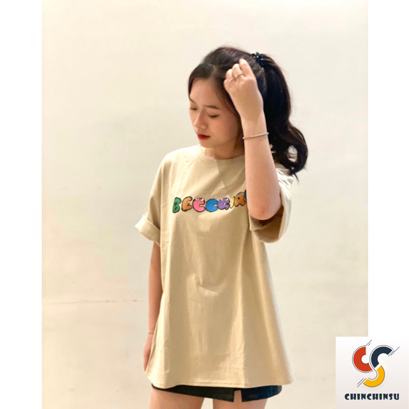 Áo thun áo phông form rộng nam nữ cotton freesize chữ Beccgirl - Chinchinsu
