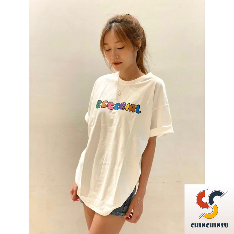 Áo thun áo phông form rộng nam nữ cotton freesize chữ Beccgirl - Chinchinsu