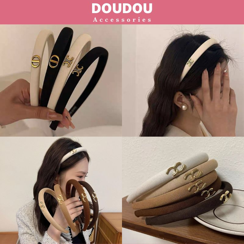 Phụ kiện tóc Doudou Băng đô cài tóc Bờm tóc thiết kế cao cấp chất xốp form 1.5cm phong cách Hàn Quốc thời trang FG017