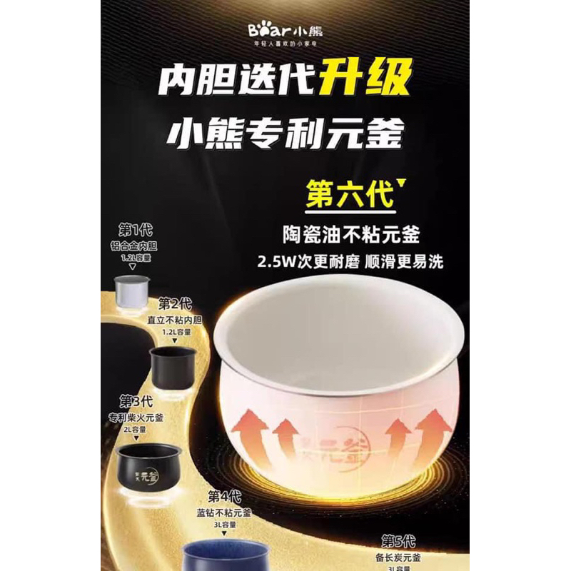 Nồi cơm điện Bear 1,6L C16K1 chính hãng