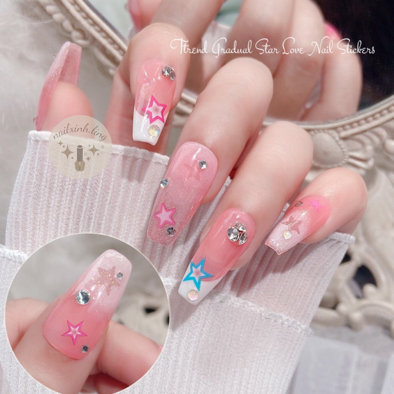 Miếng Dán Trang Trí Móng Tay Hình Trái Tim Ngọt Ngào - Sticker 3D Dán Móng Nail Nghệ Thuật