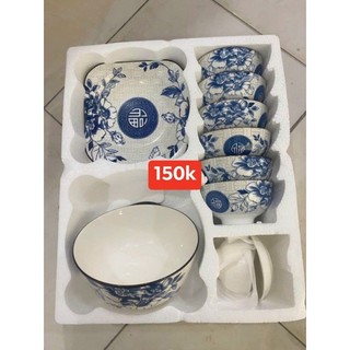 BỘ BÁT ĐĨA 10 MÓN SỨ CAO CẤP BÁT TRÀNG