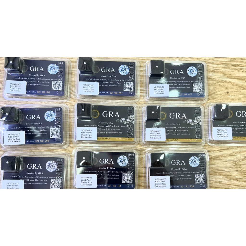 Đá đính răng/ Đá dán mũi Kim cương Moissanite GRA Mỹ 2.0 ly - 3.6 ly viên Tròn/ Đáy nhọn/ Đẹp/ Hàng nhập khẩu