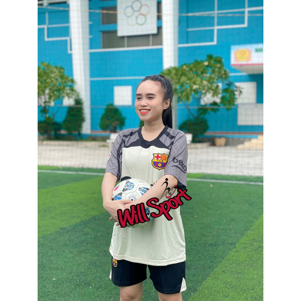 ÁO ĐÁ BÓNG BARCA KEM TRẮNG BẢN 2024 - BỘ QUẦN ÁO ĐÁ BÓNG BARCA BẢN 2024 MỚI MẪU THẬT