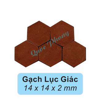 100 viên - GẠCH LỤC GIÁC 14x14x2mm, Gạch Đất Sét Nung Mô Hình, Tiểu Cảnh.