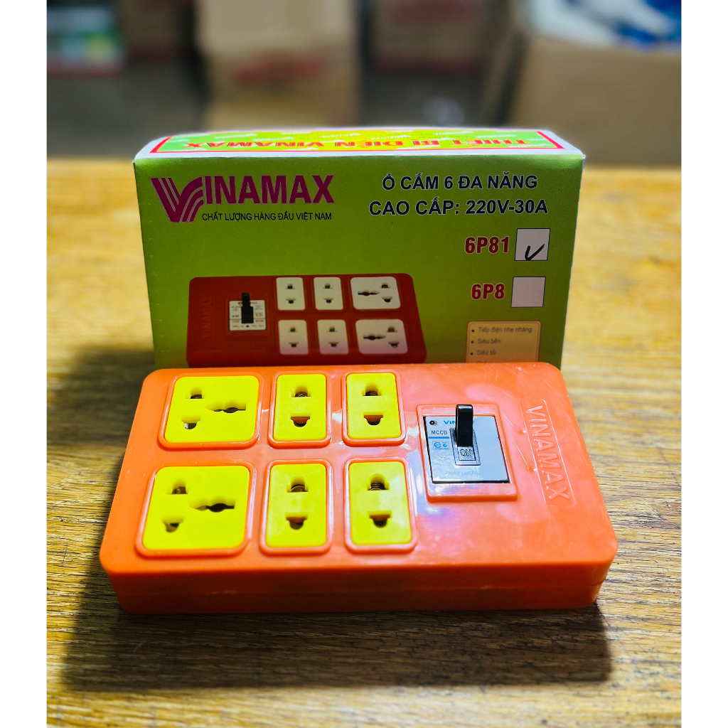 Ổ cắm điện chịu tải 8000w có CB 30A Vinamax chính hãng - MHL