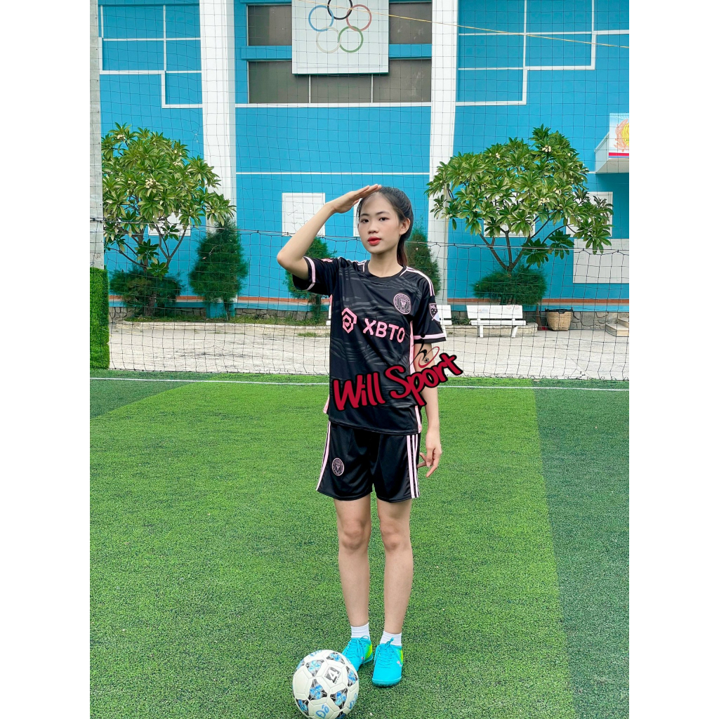 ÁO ĐÁ BÓNG MIAMI ĐEN BẢN CHÍNH 2024 - BỘ QUẦN ÁO ĐÁ BÓNG CLB MIAMI ĐEN HỒNG MẪU THẬT 2024