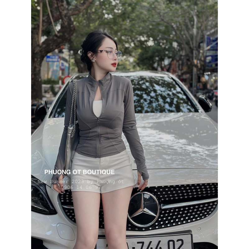 ÁO KHOÁC THỂ THAO KHÔNG NÓN ÔM BODY