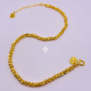 Lắc chân titan hột bi 3 li, Vòng chân titan bi không phai không rỉ màu 18k, trangsucmoiluatuoi.RIN