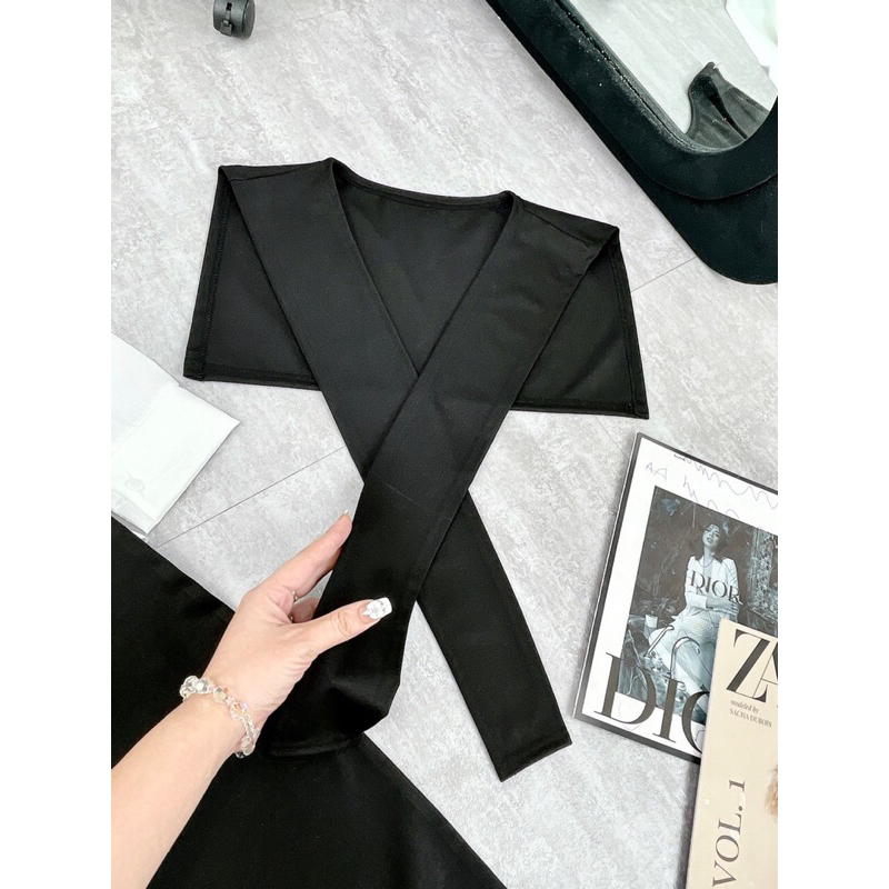 Set Áo Sơ Mi Phối Vạt Mix Chân Váy Umi Dài