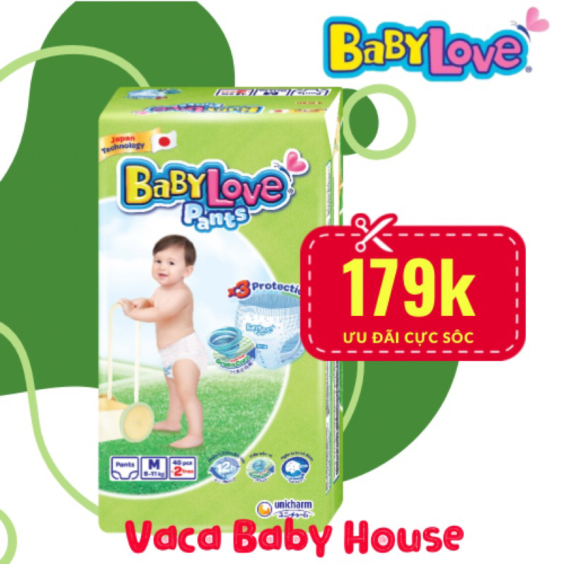 Chính Hãng Bobby Unicharm - Baby love Tã Bỉm Quần BabyLove Đủ Size M48+2