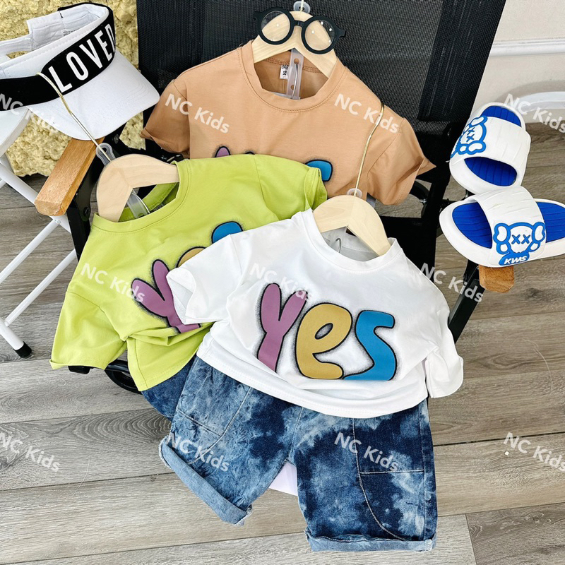 Set áo yes quần loang bé trai
