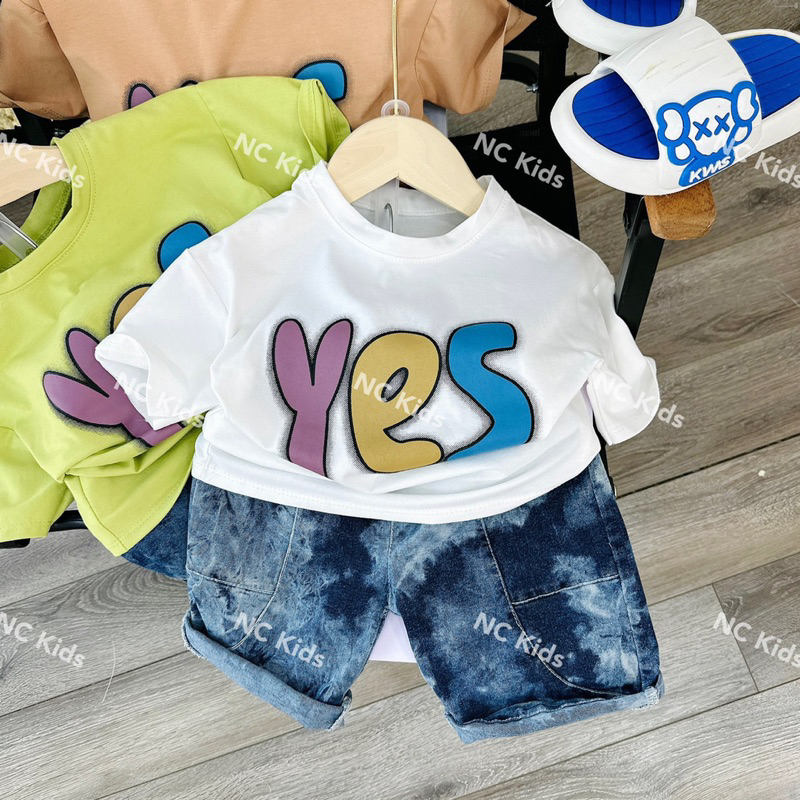 Set áo yes quần loang bé trai