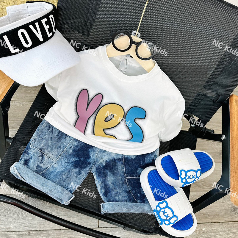 Set áo yes quần loang bé trai