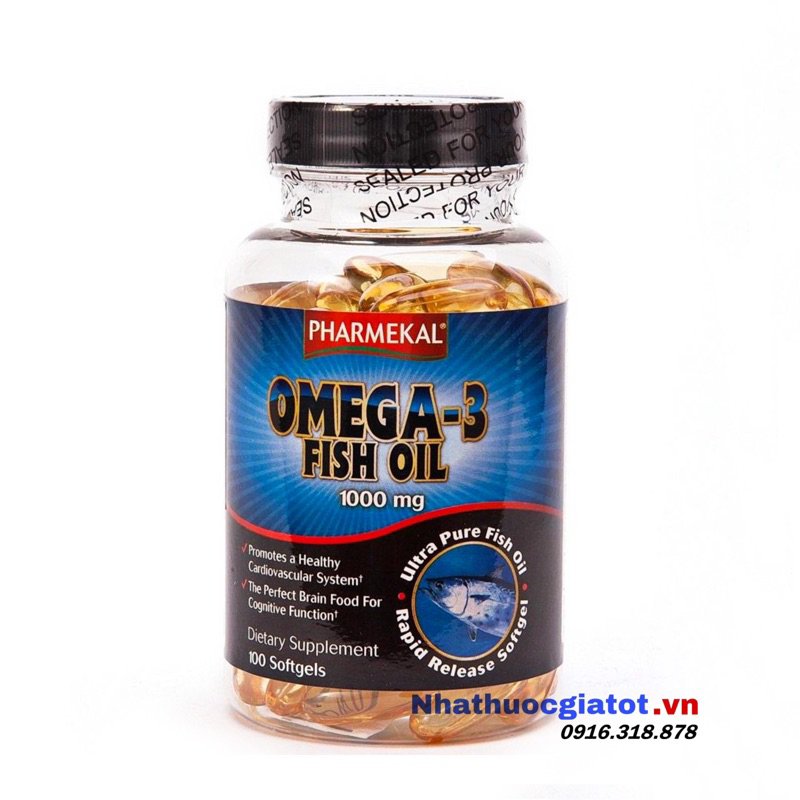 Viên Uống Dầu Cá Omega 3 Fish Oil Pharmekal - Hộp 100 Viên