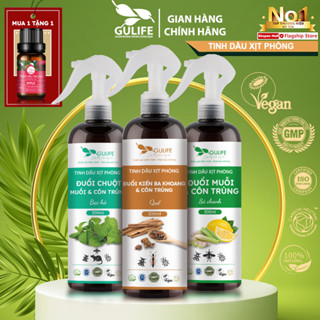 Xịt Phòng Tinh Dầu Sả Chanh, Bạc Hà, Quế GULIFE 300ML Đuổi Muỗi, Chuột, Côn trùng & Khử Mùi Hiệu Quả