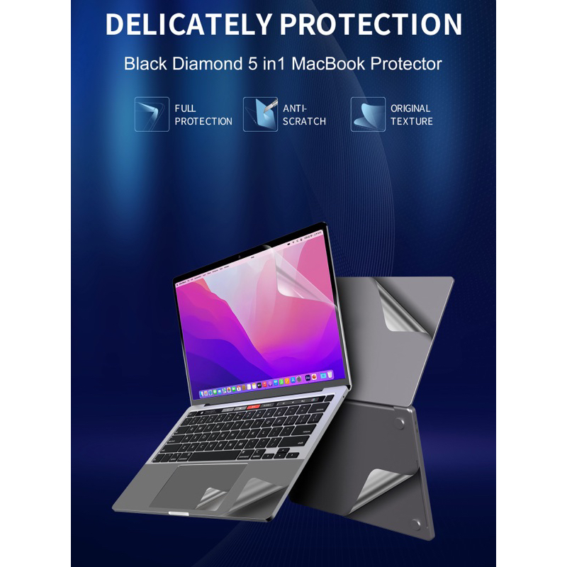 Combo dán 3M full máy Macbook Air 15 inch Mac M2 2023 chính hãng MOCOLL/JCPAL Nguyễn Gia group Cao Đạt Q5