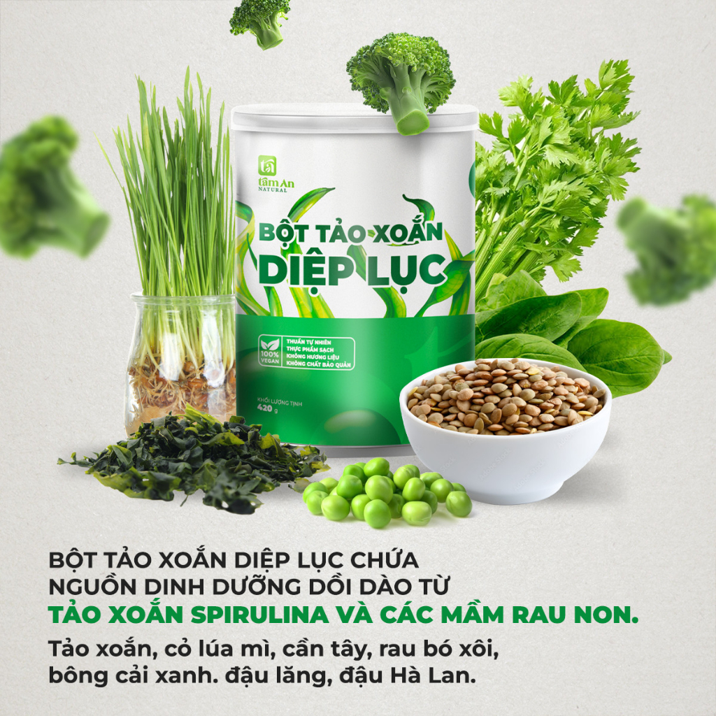 Bột Tảo Xoắn Diệp Lục (420g)