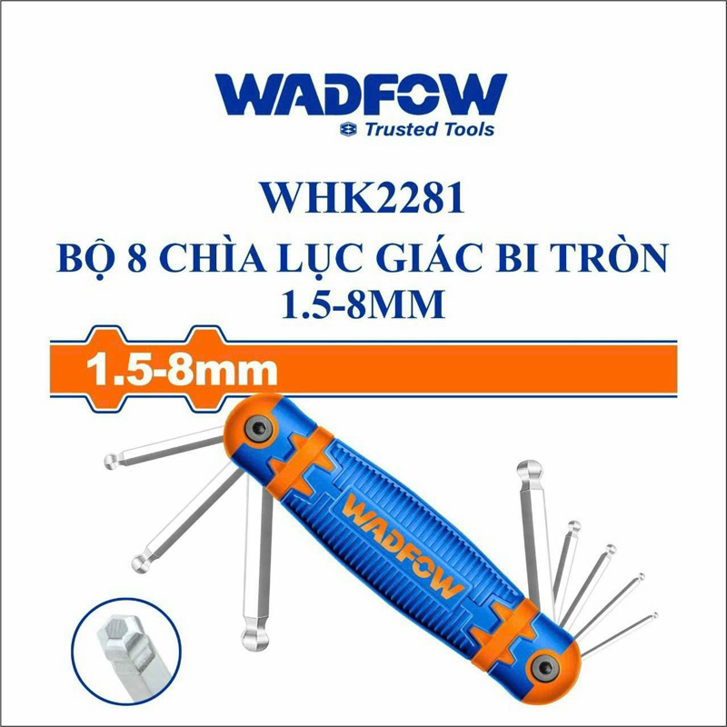 Bộ 8 lục giác đầu bi dạng xếp WADFOW WHK2281