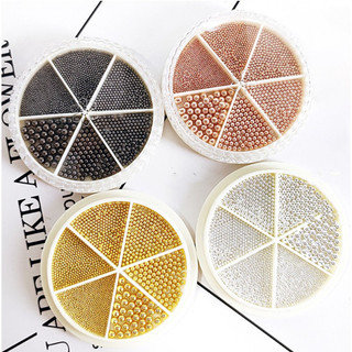 Set bi kim loại mix 6 size nhiều màu, phụ kiện nail trang trí móng