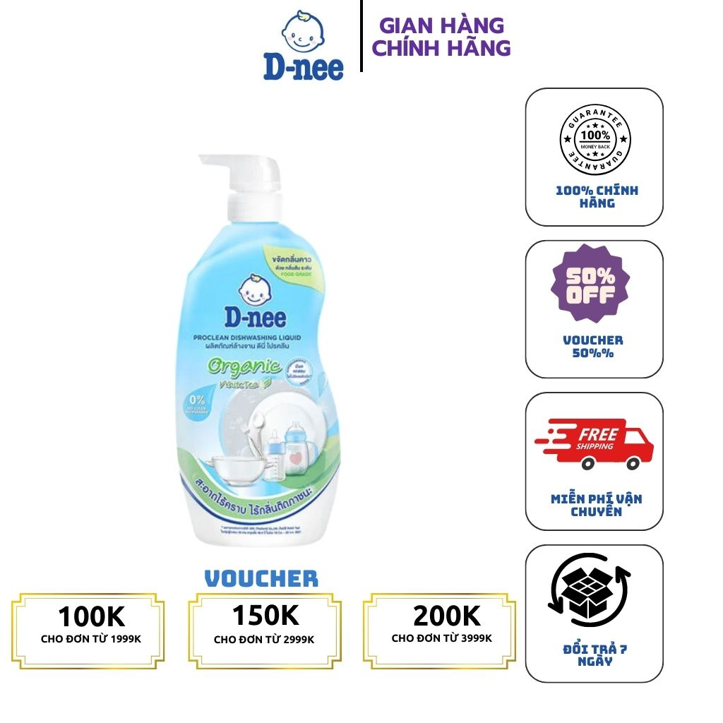 Nước xúc bình sữa Dnee 600ml