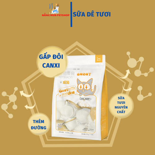 Pudding cho mèo sữa dê bổ sung gấp đôi canxi cho mèo