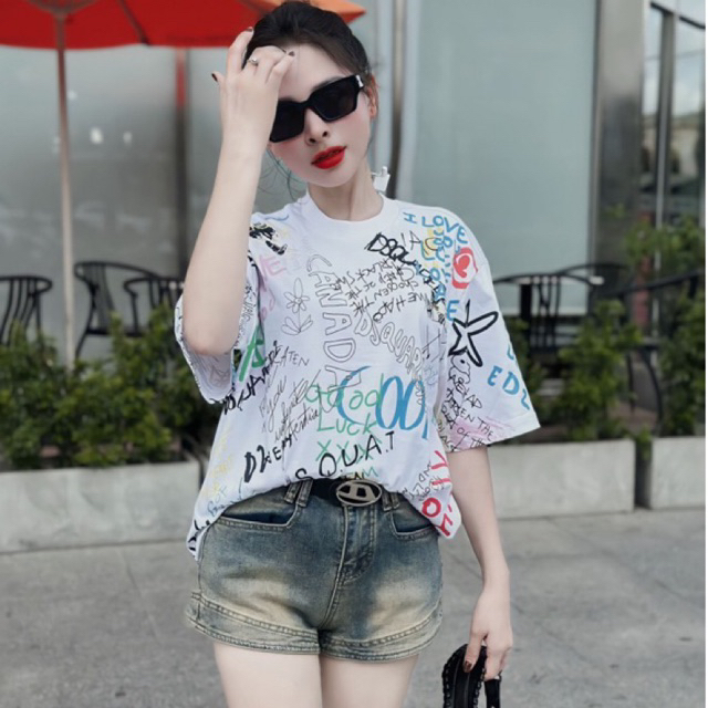 Áo Thun Đít Que 2 Hoạ Tiết Full thân Mẫu Neww 2023.