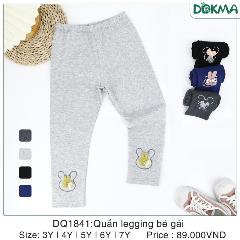 Quần legging Dokma Kids cho bé size 3y đến 7y