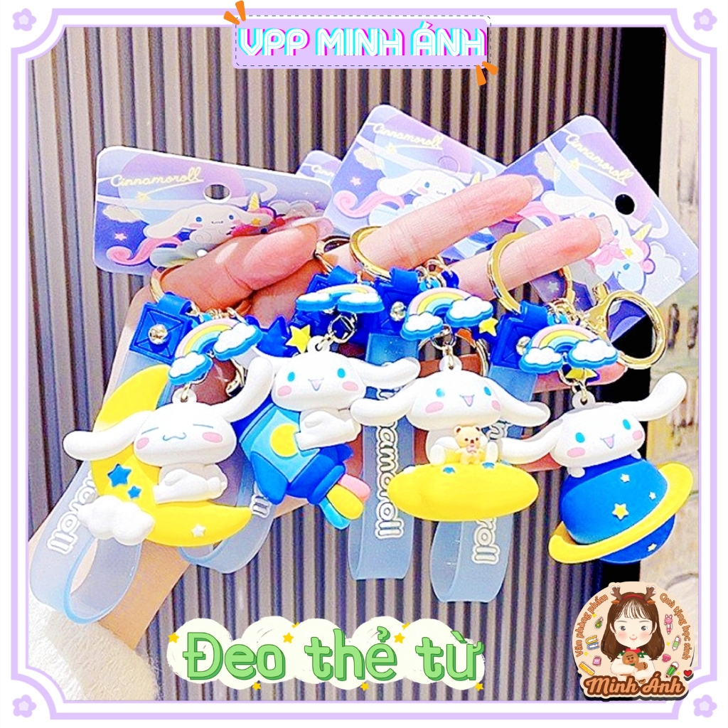 Móc Khóa Sanrio Thú Tai Dài Cinnamoroll Dễ Thương Móc Khóa Siêu Xinh Mẫu Mới Trái Dâu Vũ Trụ Treo Balo Túi Xách Khóa Xe