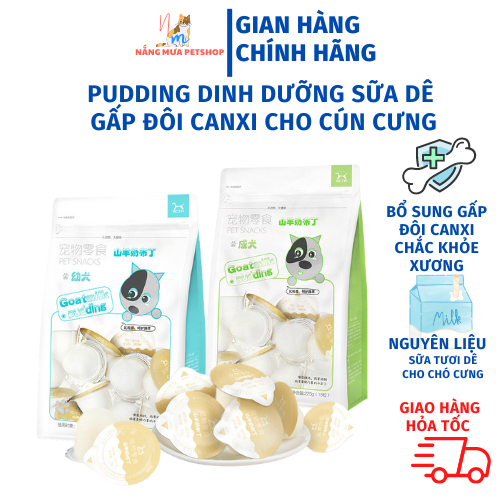 Pudding sữa dê cho chó thức ăn bổ sung canxi cho chó