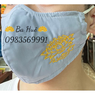 Khẩu Trang Vải đi chùa (Thêu Sen / A Di Đà Phật)
