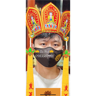 Khẩu Trang Vải đi chùa (Thêu Sen / A Di Đà Phật)