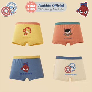 COMBO 4 Quần Lót Trẻ Em Chất Liệu Vải COTTON Kháng Khuẩn Họa Tiết Siêu Nhân Dễ Thương, Quần Chip Bé Trai