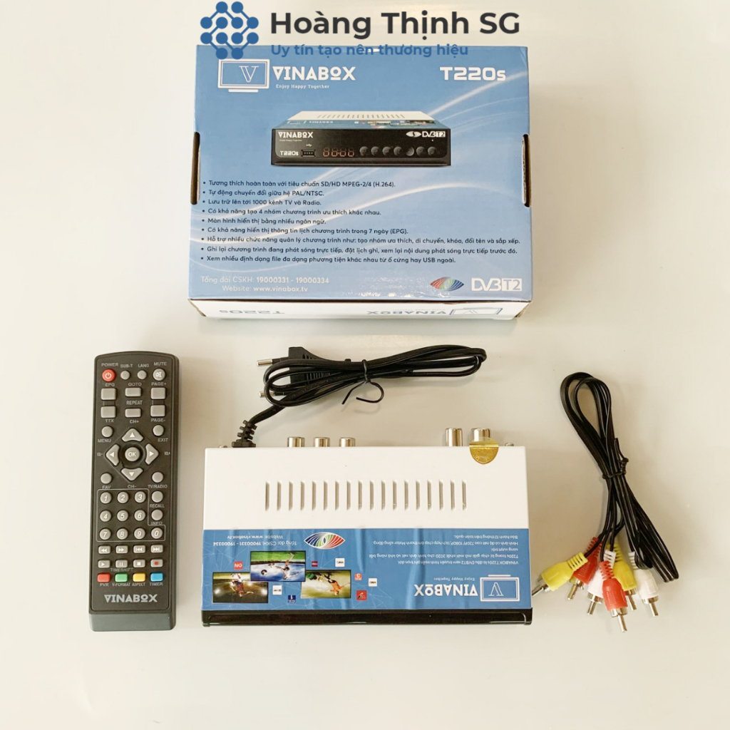 Vinabox T220s - Đầu Kts DVB T2 - Thế Hệ Mới 2023 – Xem Truyền Hình Miễn Phí Tới 78 Kênh Bảo Hành Chính Hãng 12 Tháng