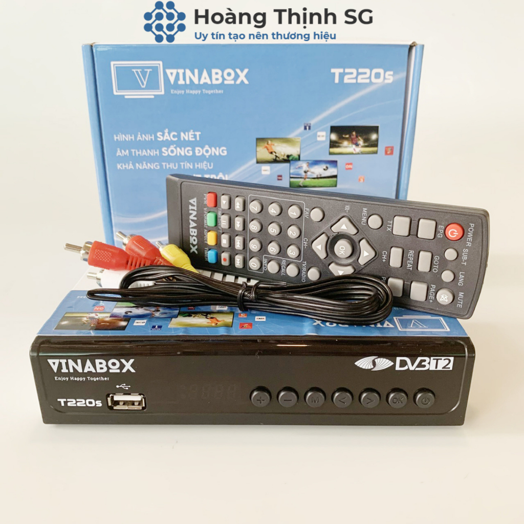 Vinabox T220s - Đầu Kts DVB T2 - Thế Hệ Mới 2023 – Xem Truyền Hình Miễn Phí Tới 78 Kênh Bảo Hành Chính Hãng 12 Tháng