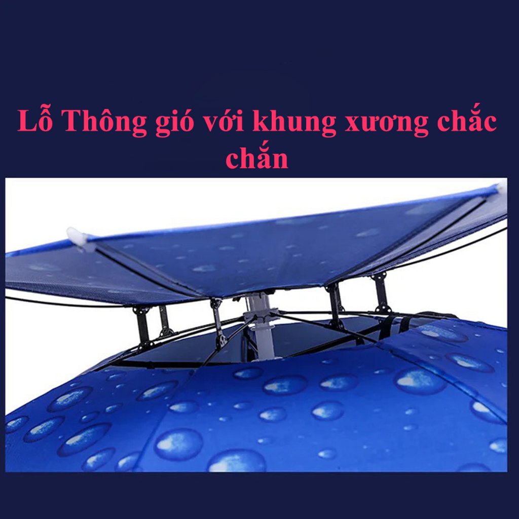Mẫu ô Dù Đội Đầu 2 Tầng Thoảng Mát