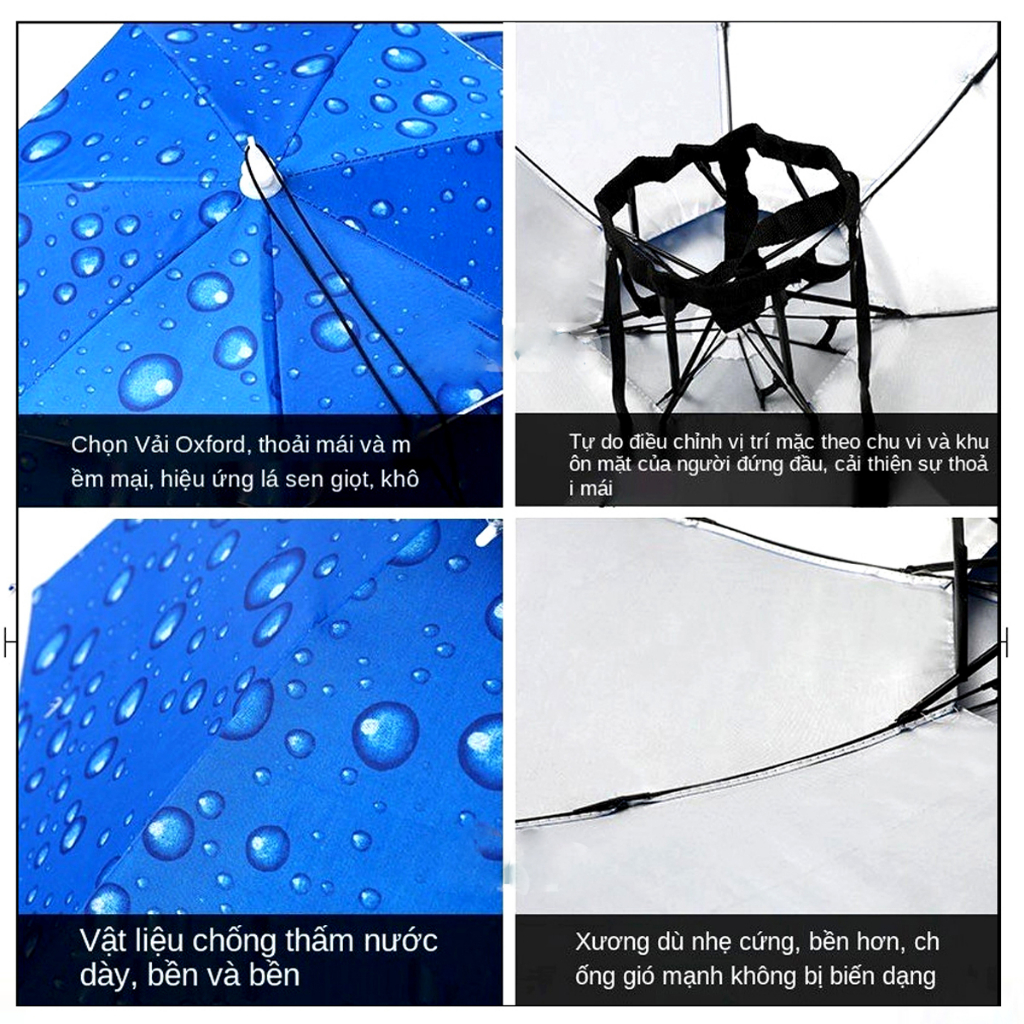 Mẫu ô Dù Đội Đầu 2 Tầng Thoảng Mát