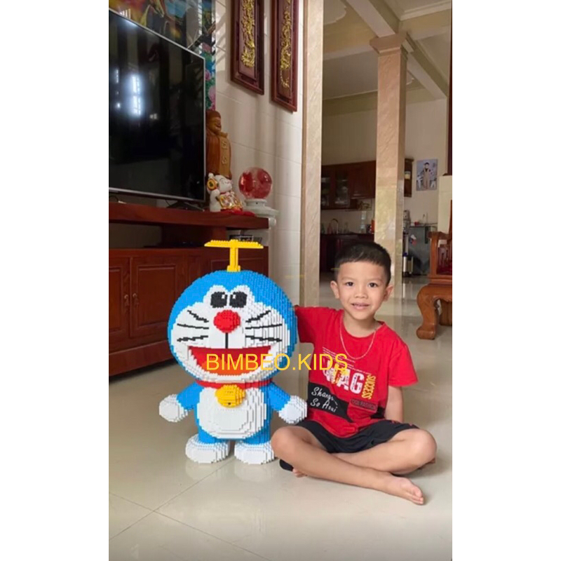 Đồ chơi xếp hình doremon 65cm cỡ lớn size to đồ chơi xếp hình nano 3d cho bé chuẩn mẫu tặng búa