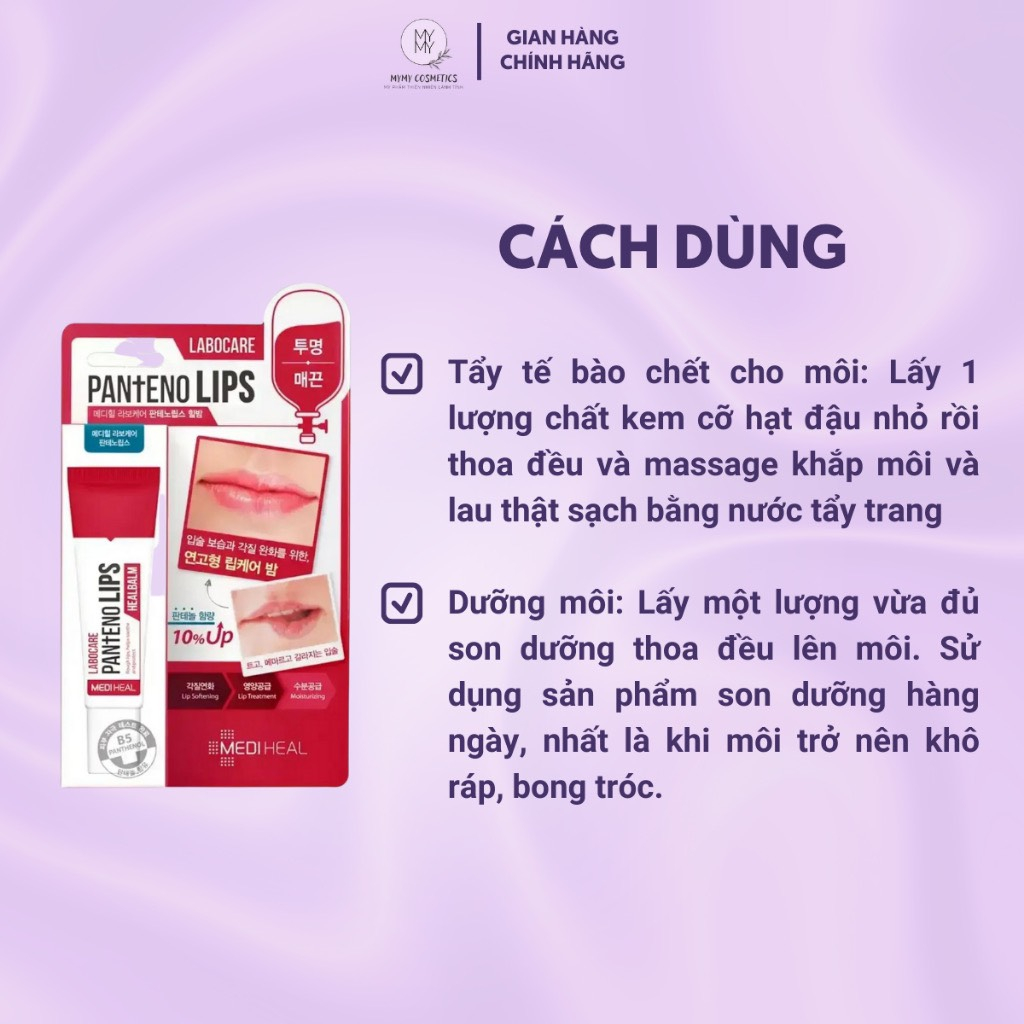 Son Dưỡng Mediheal Labocare Panteno Lips Hỗ Trợ Dưỡng Ẩm Và Làm Hồng Môi 10ml