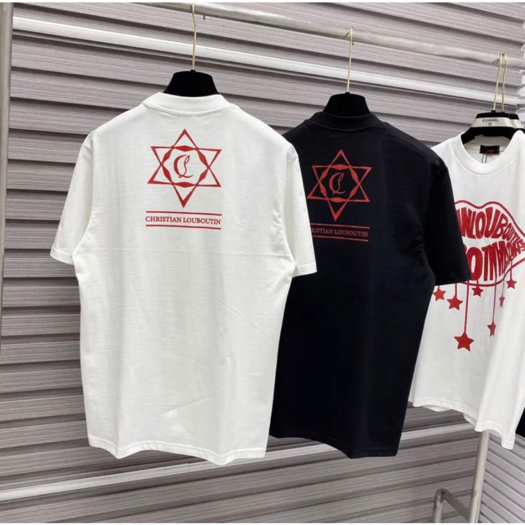 Áo Phông Nam Louboutin Hình Môi đỏ Kim Tuyến Siêu Hot - Áo Thun Nam Nữ Louboutin Hình Môi Cao Cấp hot trend 2023