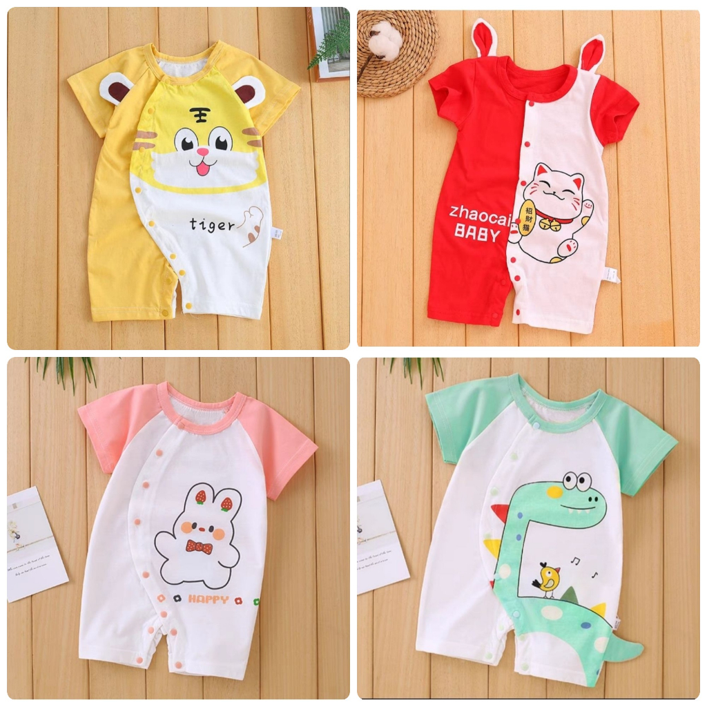 Bodysuit liền thân body đùi cộc tay mùa hè cho bé trai bé gái bé sơ sinh vải cotton mềm mịn SLH40