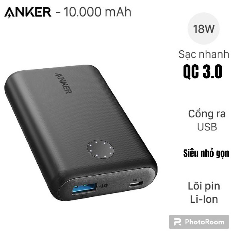 Pin sạc dự phòng Anker PowerCore II A1230 nhỏ gọn, sạc nhanh QC 3.0 18w Like New